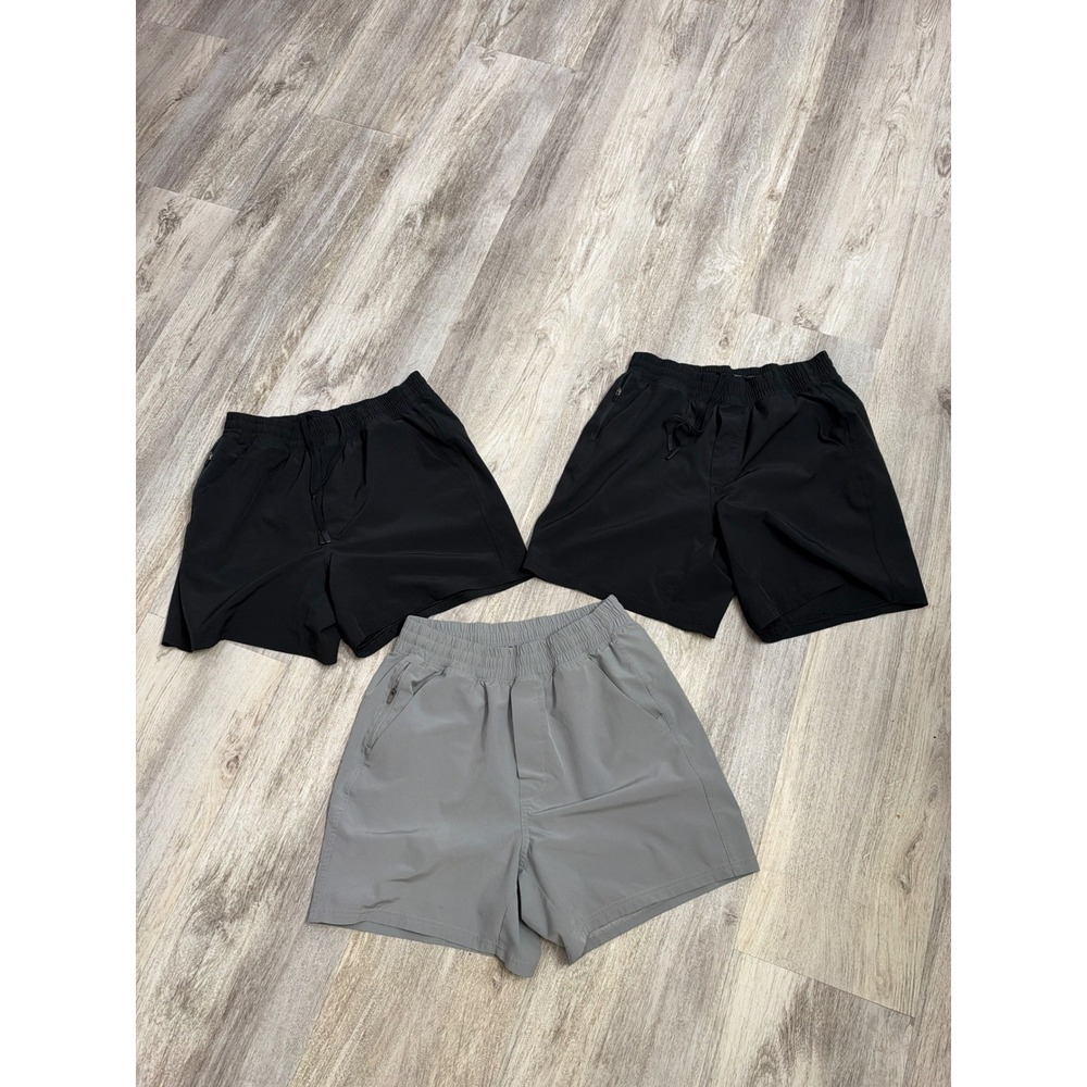 VRST Men's Lined Shorts 7" Bundle Black Grey Size S 3 Pairs Athletic